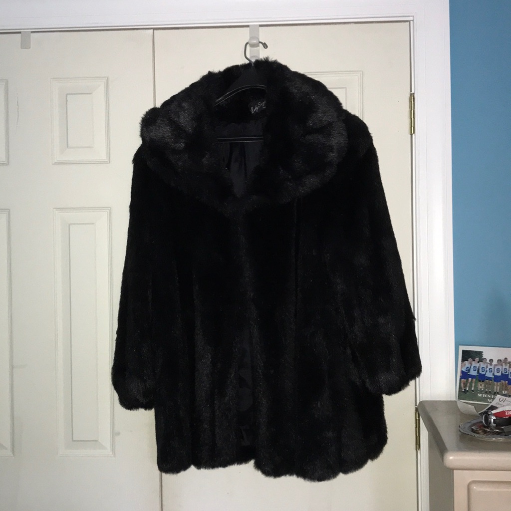 Black Faux Fur Coat